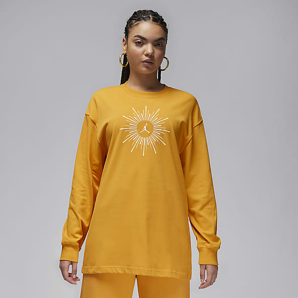 Yellow nike long sleeve shirt top